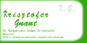 krisztofer gnamt business card